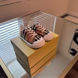 Burberry Kids' Sneakers - Tan, Black, and Red